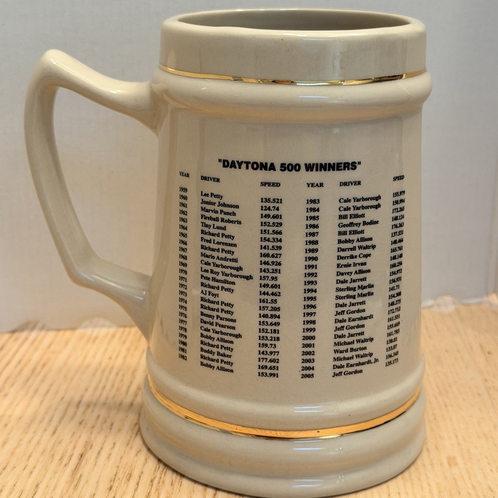 Vintage NASCAR Daytona 500 International Speedway Beer Stein Mug 59-05 Winners - Picture 5 of 8